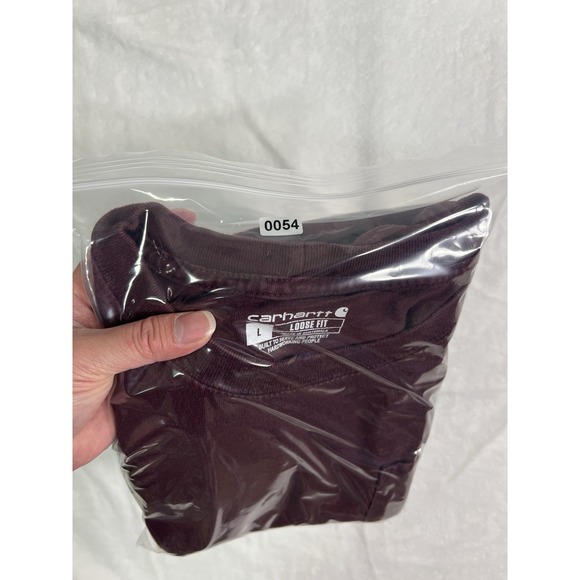 Carhartt Maroon Cotton Loose Fit Pocket Crew Neck Short Sleeve T-Shirt L - Picture 8 of 8